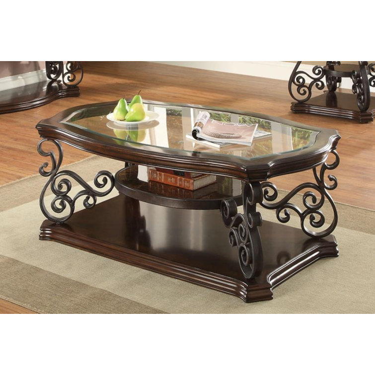Lark Manor Elysian Floor Shelf Coffee Table with Storage & Reviews